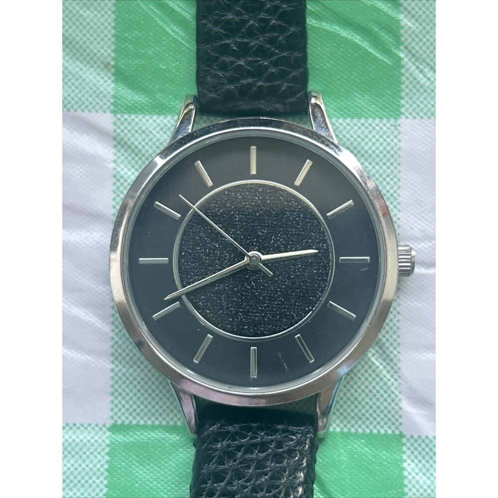 Charming Charlie Silver And Black Tone Women’s Quartz Watch